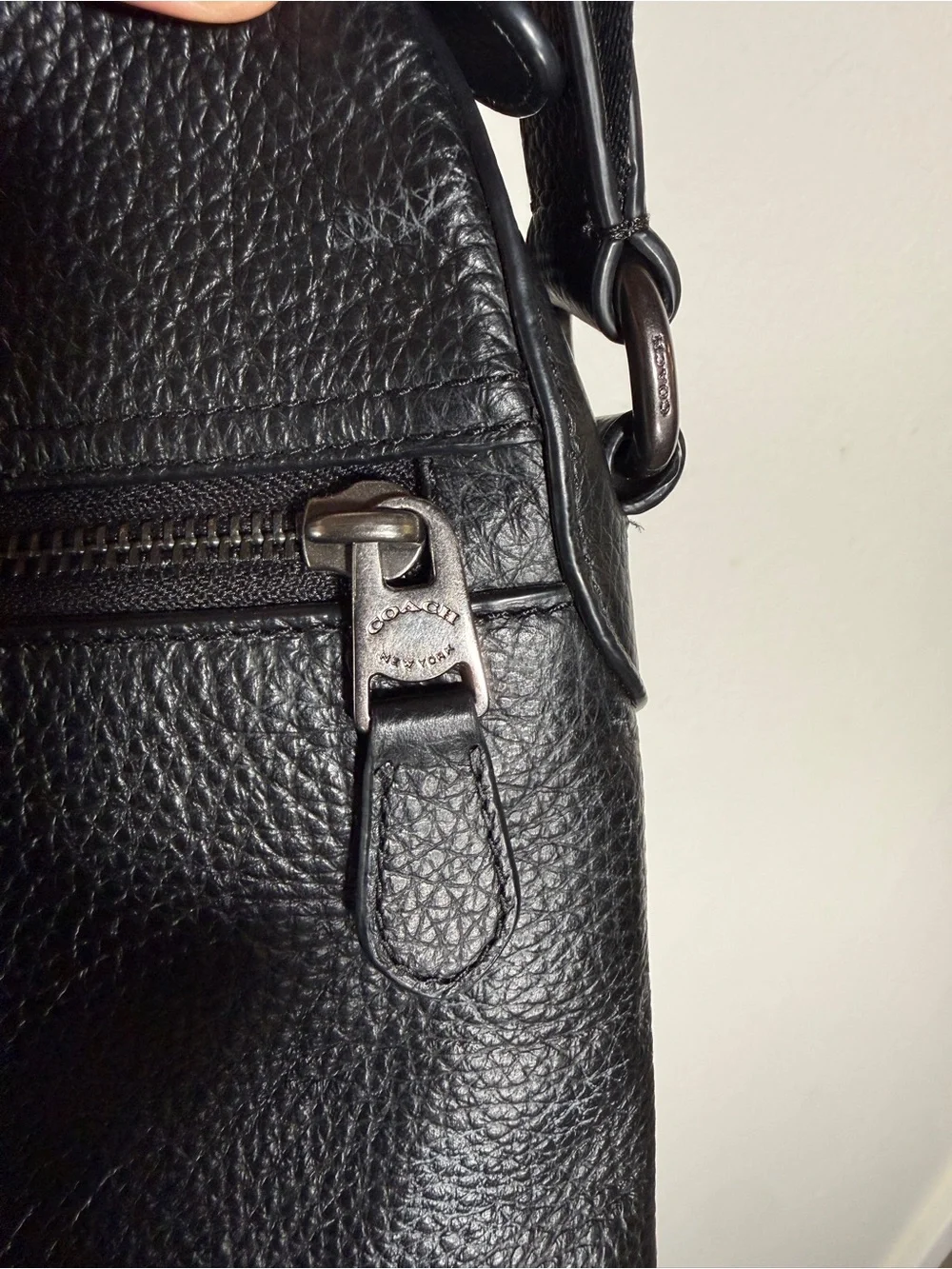 Coach Black Pebbled Leather Crossbody Camera Bag — Silver Hardware